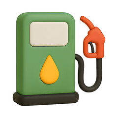 3d gas pump icon isolated on transparent background. fuel or energy concept