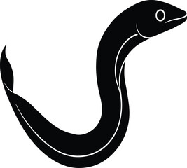 Lamprey silhouette vector art illustration