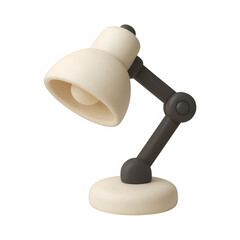 3d desk lamp icon isolated on transparent background. study or illumination concept