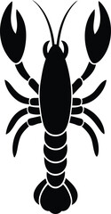 Lobster silhouette vector art illustration