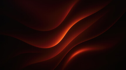 Smooth, glowing red waves on a dark background. Elegant, modern, and abstract design with copy space