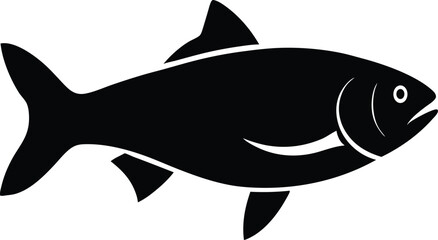 Pink Salmon silhouette vector art illustration