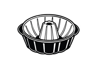 Silhouette of cake pan isolated on a white background