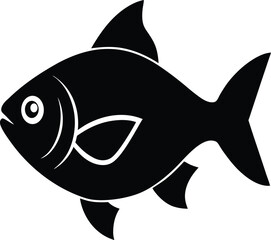 Piranha silhouette vector art illustration