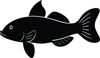 Plecostomus Pleco Silhouette Vector Art Illustration