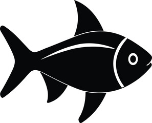 Rummy Nose Tetra Silhouette Vector Art Illustration