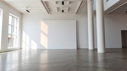 Obraz premium Minimalistic Blank Aesthetic Canvas Frame Centered on Wall with Copy Space