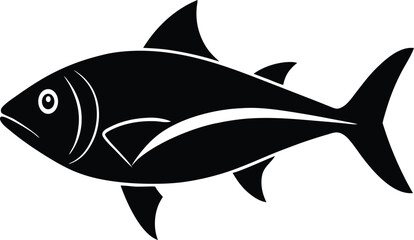 Yellowtail Amberjack Silhouette Vector Art Illustration
