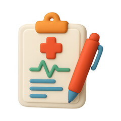 3d medical chart icon isolated on transparent background. health or diagnosis concept