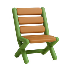 3d bench icon isolated on transparent background. park or relaxation concept