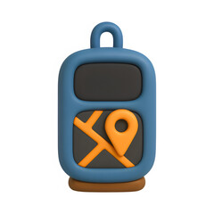 3d gps device icon isolated on transparent background. location or navigation concept
