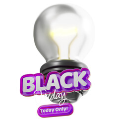 Black Friday with new discounts. 3D illustration
