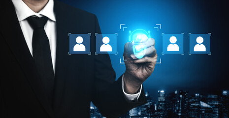 AI is selected to replace human employees, illustrating automation and workforce transformation...