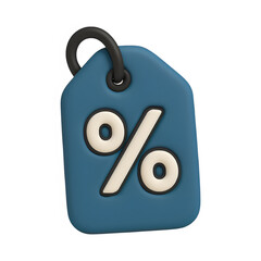 3d discount tag icon isolated on transparent background. sale or offer concept