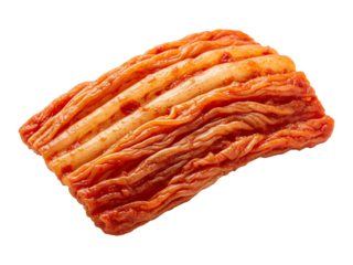 Close up of fresh korean kimchi cabbage traditional side dish fermented food cuisine on transparent background