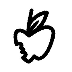 apple png outline cute cartoon drawing freehand and handwrite design clipart and kwaii doodle element