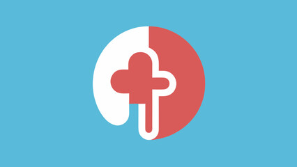 Obraz premium Flat Vector Kidney Icon Red White Blue Health Symbol