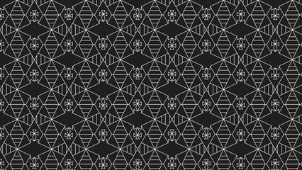 Seamless abstract geometric vector pattern with thin black line texture over a bright white background, ideal for modern minimalist wallpaper and surface design