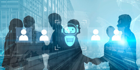 AI is selected to replace human employees, illustrating automation and workforce transformation...