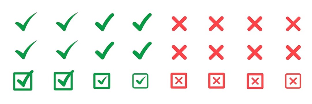 Simple green check mark symbol for approval and success