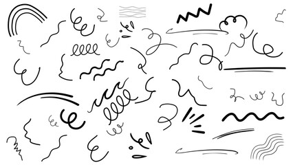 Dynamic hand drawn motion lines, speed effects, and comic style impact strokes for manga, animation, and graphic design.