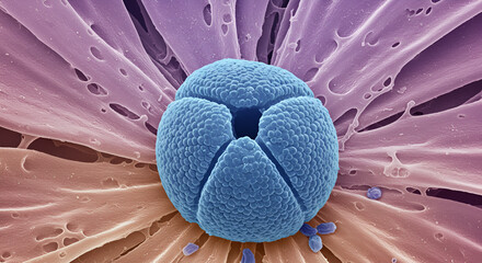 SEM of Pollen Aperture in Blue Star Flower