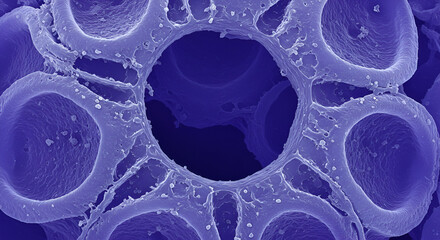 SEM of Pollen Aperture Thickness in Bluebell Flower