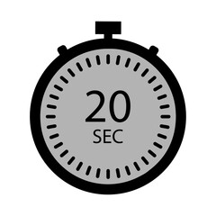 Classic stopwatch showing twenty seconds with black button