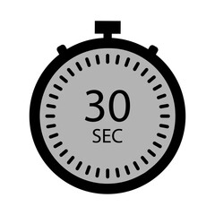 Simple stopwatch icon showing thirty seconds remaining