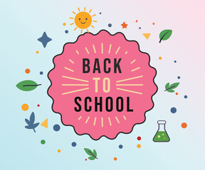 Pink Round Back to School Badge