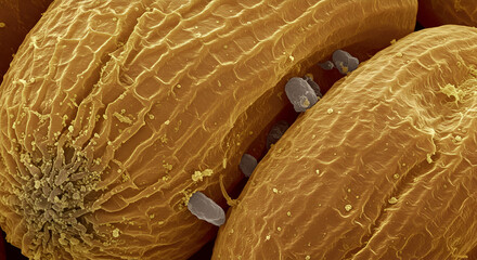 SEM of Pollen Germination Pores in Flax Flower