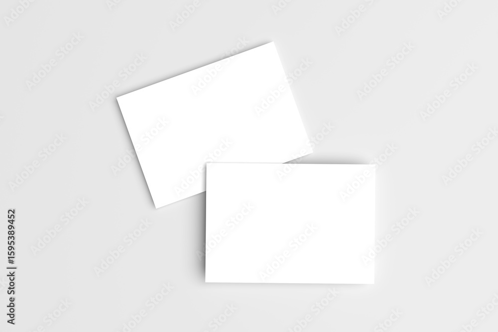 Poster blank postcard for mockup isolated on gray background. a6 realistic 3d rendering