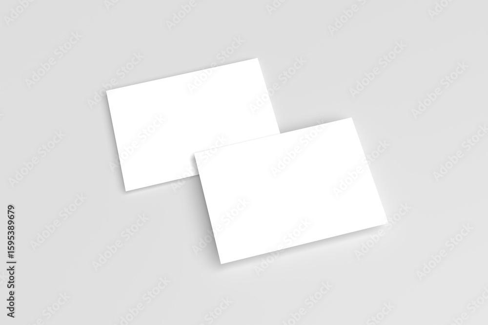 Poster 3d rendering postcard blank mockup isolated on gray background