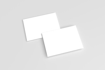 3D rendering postcard blank mockup isolated on gray background