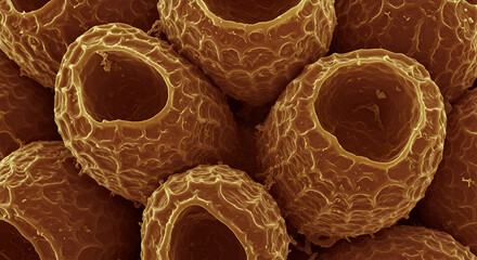 SEM of Pollen Sculpturing in Wood Sorrel Flower