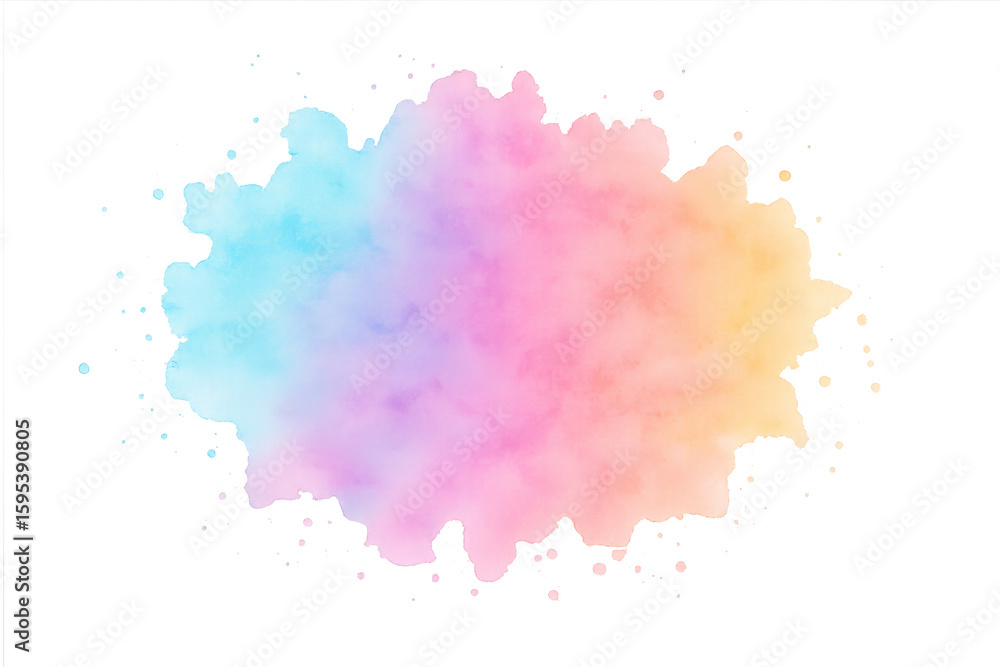 Poster pastel watercolor splash creating an abstract artistic effect, perfect for adding a touch of color t