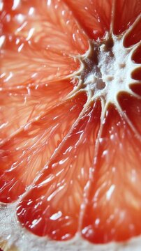 Close-up exploration of a blood orange showcasing its vibrant interior and unique textures