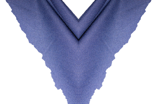 Torn Edges of Folded Blue Textile Arranged in a Symmetrical Diamond-Shaped Frame. Perfect for Design, Branding, and Modern Visual Concepts.