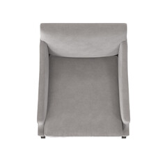 Modern Light Grey Armchair 3D Render - Top View Isolated PNG