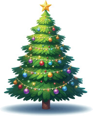 Fototapeta premium a vector illustration clipart of a Christmas Tree