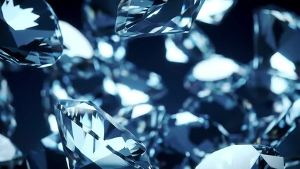 Diamonds falling dark background - Powered by Adobe