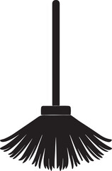 mop silhouette, black and white silhouette, vector and illustration