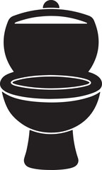 toilet silhouette, black and white silhouette, vector and illustration