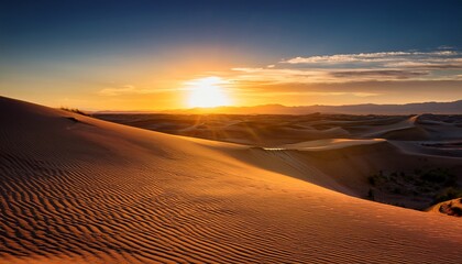 vibrant color and reflective moments during sunset at sand dunes capture tranquility soft breezes and enchanting contrast between light and darkness that define this period