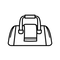 vector icon of a gym bag with towel  