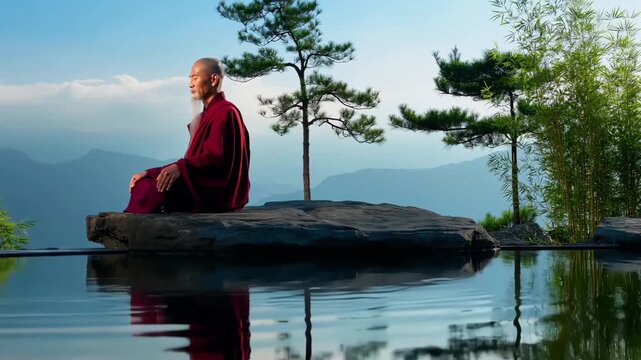 Zen meditation, contemplation, sitting in meditation
