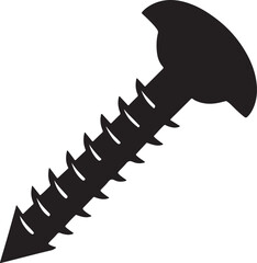 screw silhouette, black and white silhouette, vector and illustration