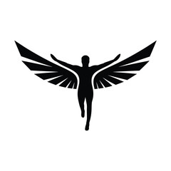 Male Angel Silhouette Stock Illustrations