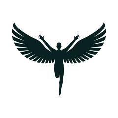 Male Angel Silhouette Stock Illustrations