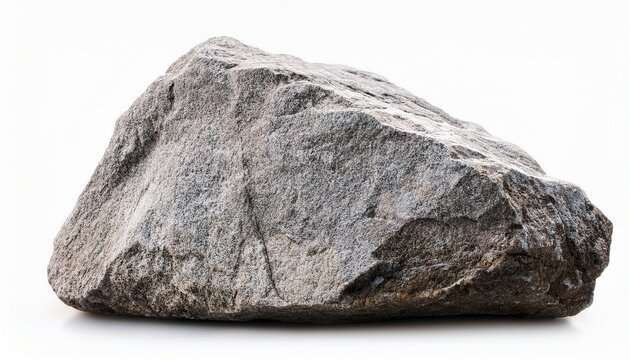 big granite rock stone isolated on white